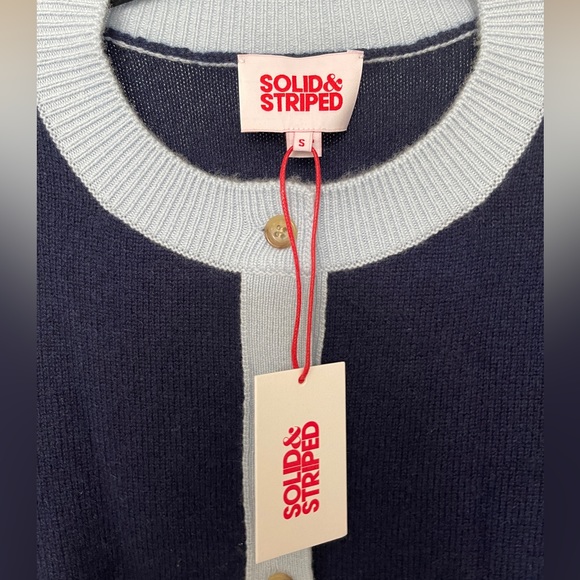 NWT Solid & Striped Kate Cardigan in Midnight Multi - Wool/Cashmere - Picture 6 of 6